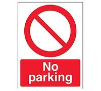 vsafety 52030/an-r "no parking" prohibición acceso signo, plástico rígido, vertical, 150 mm x 200 mm), color rojo