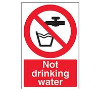 vsafety 53017 au-s "no agua potable" prohibición general señal, autoadhesivos, vertical, 200 mm x 300 mm, Negro/Rojo