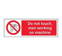VSafety 55002AX-S'Do Not Touch/Men Working On Machine' - Señal (300 x 100 mm, 3 unidades)