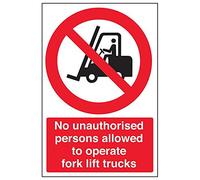 VSafety 56004AU-S'No Unauthorised Persons/Fork Lift Trucks' Sign, 200 mm x 300 mm (Pack de 3)