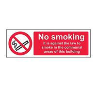 VSafety 57005AX-R'Against The Law To Smoke/Communal Area', 300 mm x 100 mm (paquete de 3)
