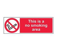 VSafety 57006BP-S'This Is A No Smoking Area' Sign, horizontal, 600 mm x 200 mm (Pack de 3)