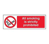 VSafety 57008AX-R "All Smoking Is Strictly Prohibited" - Señal (300 x 100 mm, 3 unidades)