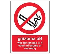VSafety 57020AN-W"No Smoking/Against the Law" - Adhesivo para ventana (150 x 200 mm, color negro/rojo