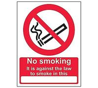 VSafety 57022AN-S'It Is Against The Law To Smoke In This' - Cartel (150 x 200 mm, 3 unidades)