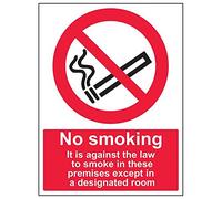 VSafety 57024BC-R'No Smoking/Against the Law' - Señal de retrato (300 x 400 mm, 3 unidades)