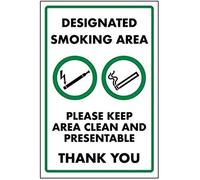 VSafety 57061BC-S Deated Smoking Please Keep Area Clean Sign