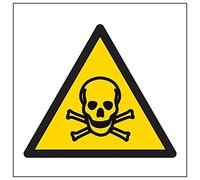 VSafety 61018AFS - Letrero de advertencia de veneno (cuadrado, 100 mm x 100 mm, 3 unidades)