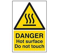 VSafety 62005AU-R'Danger Hot Surface Do Not Touch', señal de 200 mm x 300 mm (paquete de 3)