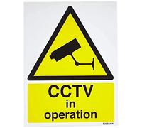 vsafety 63002 an-s "CCTV en funcionamiento" alerta General señal, autoadhesivos, vertical, 150 mm x 200 mm), color negro/amarillo