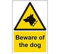 Vsafety 63006 au-s'Beware of the dog 'señal de advertencia General, autoadhesivo, vertical, 200 mm x 300 mm, Negro/Amarillo