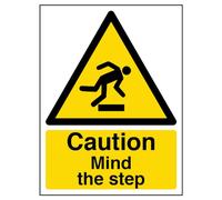 Vsafety 63013 an-s'precaución mente el paso' alerta General señal, autoadhesivos, vertical, 150 mm x 200 mm), color negro/amarillo