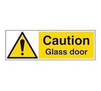 vsafety 63020bp-s "precaución puerta de cristal" alerta General señal, autoadhesivos, paisaje, 600 mm x 200 mm, color negro/amarillo