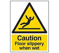 VSafety 63044AN-S'Caution Floor Slippery When Wet' Señal de 150 mm x 200 mm (Pack de 3)