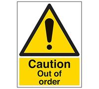 VSafety 65011BC-R 'Caution Out Of Order' Señal de retrato, 300 mm x 400 mm (paquete de 3)