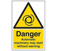VSafety 65014AU-R - Señal de arranque automático de maquinaria (200 x 300 mm, 3 unidades)