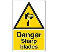 VSafety 65026AU-R'Danger Sharp Blades' Señal vertical, 200 mm x 300 mm (paquete de 3)