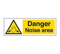 vsafety 65048 ax-s "zona de ruido de peligro señal de advertencia maquinaria, autoadhesivo, paisaje, 300 mm x 100 mm, color negro/amarillo