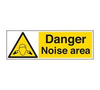 vsafety 65048bp-s "zona de ruido de peligro señal de advertencia maquinaria, autoadhesivo, paisaje, 600 mm x 200 mm, color negro/amarillo