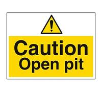 VSafety 67039BF-S"Caution Open Pit" - Placa decorativa (3 unidades, 400 x 300 mm)