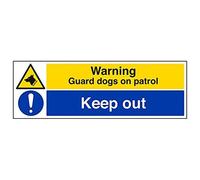 VSafety 67140BP-R'Warning Guard Dogs On Patrol/Keep Out' Señal 600 mm x 200 mm (Pack de 3)