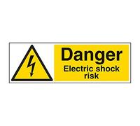 VSafety 68042BP-R - Señal de peligro de impactos eléctricos, horizontal, 600 x 200 mm, 3 unidades