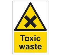 VSafety 6A025AU-S'Toxic Waste' Señal Retrato, 200 mm x 300 mm (Pack de 3)