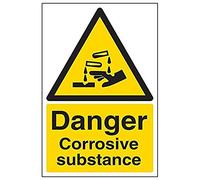 VSafety 6A035AU-S'Danger Corrosive Substance' signo, vertical, 200 mm x 300 mm (paquete de 3)