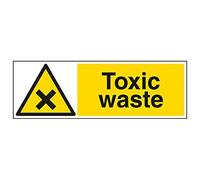 VSafety 6A063BP-S'Toxic Waste' - Señal (600 x 200 mm, 3 unidades)