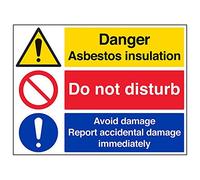 VSafety 6B016BR-R'Asbestos Insulation/Do Not Disturb/Damage' Señal (600 mm x 450 mm, 3 unidades)