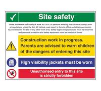 VSafety 6C003CA-R'Multi Hazard Site Safety/Safety Helmets' Sign, 800 mm x 600 mm (Pack de 3)