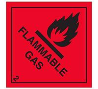 vsafety 6d002af-s "gas inflamable señal de advertencia peligro diamantes, vinilo autoadhesivo, cuadrado, 100 mm x 100 mm), color negro/rojo