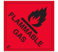 VSafety 6D002AT-S'Flammable Gas' Señal cuadrada, 200 mm x 200 mm (paquete de 3)