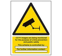 vsafety 6e031an-s "CCTV/imágenes se controlan" ADVERTENCIA Señal de seguridad, vinilo autoadhesivo, vertical, 150 mm x 200 mm), color negro/amarillo