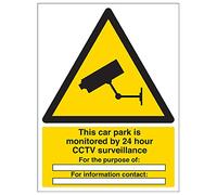 VSafety 6E037BC-R'This Car Park Under 24 Hour Surveillance' Señal 300 mm x 400 mm (Pack de 3)