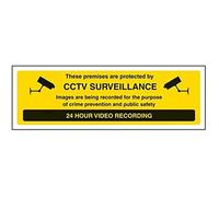 vsafety 6e042ax-s "CCTV Vigilancia/imágenes son ser grabado" ADVERTENCIA Señal de seguridad, vinilo autoadhesivo, paisaje, 300 mm x 100 mm, color negro/amarillo