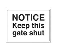 vsafety 72024bf-r información general señal, Keep esta puerta cerrada, plástico rígido, paisaje, 400 mm x 300 mm), color negro