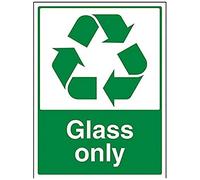 Vsafety 73003bc-s General reciclado señal adhesiva,'sólo, de cristal, vertical, 300 mm x 400 mm, verde