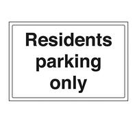 VSafety 74011BA-S'Residents Parking Only' Señal de paisaje, 300 mm x 200 mm (paquete de 3)