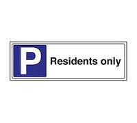vsafety 74032bj-s General señal de prohibido aparcar, "sólo los residentes, autoadhesivo, paisaje, 450 mm x 150 mm, Negro/Azul