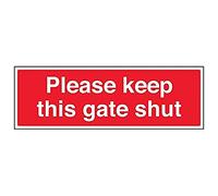 VSafety 76025BJ-R'Please Keep This Gate Shut' - Señal horizontal, 450 mm x 150 mm (paquete de 3)