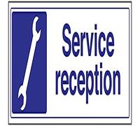 vsafety 78008bj-s General garaje señal, "Servicio recepción, autoadhesivo, paisaje, 450 mm x 150 mm), color azul