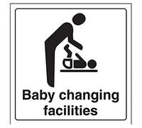 VSafety Baby Changing Facilities - Señal para puerta cuadrada (150 x 150 mm), vinilo autoadhesivo