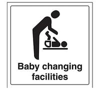 VSafety Baby Changing Facilities - Señal para puerta cuadrada (200 x 200 mm, plástico rígido, 1 mm)
