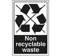 VSafety - Cartel de reciclaje de residuos no reciclables - Retrato - 200 mm x 300 mm - Vinilo autoadhesivo