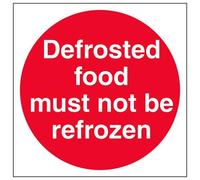 VSafety - Cartel para alimentos descongelados (200 mm x 200 mm, plástico rígido, no debe ser recongelado, 2 mm x 200 mm)