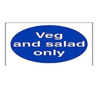 VSafety - Cartel para verduras y ensaladas, cuadrado, 100 mm x 100 mm, vinilo autoadhesivo