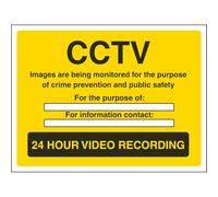 VSafety Cctv, Images Are Being Monitored For The Purpose Of Crimen Prevention Sign - Letrero horizontal de 200 mm x 150 mm, plástico rígido de 1 mm