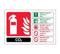 VSafety Co2 - Señal para extintor de incendios (200 mm x 150 mm, vinilo autoadhesivo)