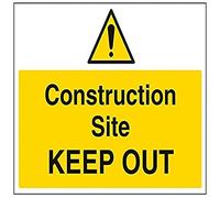 VSafety Construction Sites Keep Out - Letrero de construcción (400 mm x 300 mm, plástico rígido, 1 mm)